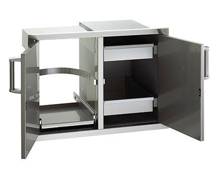 fire magic Double Doors with Trash Tray & Dual Drawers