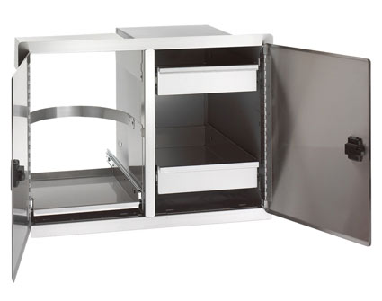 fire magic Double Doors with Trash Tray & Dual Drawers